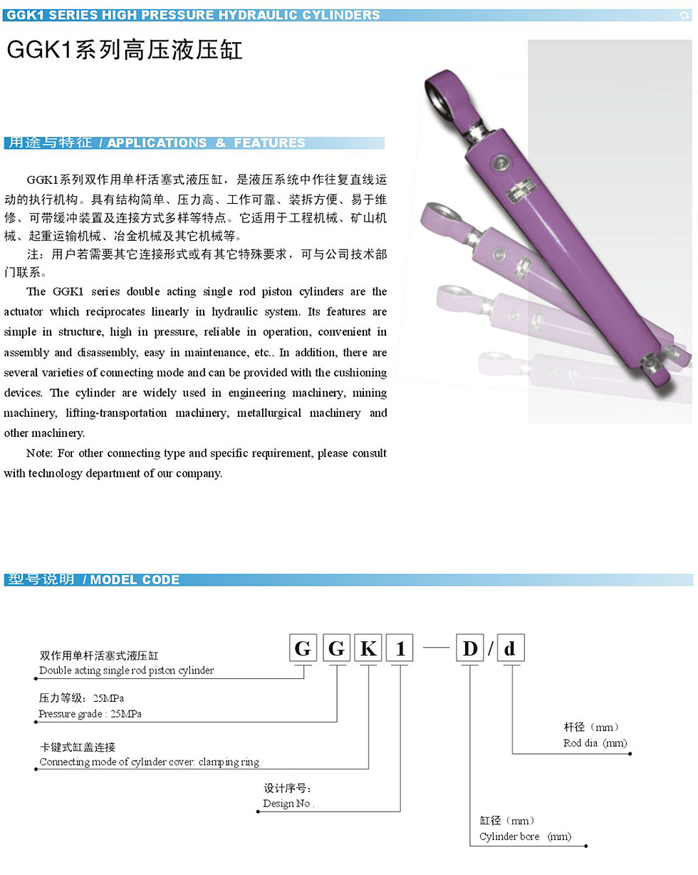 武漢液壓油缸HSGK02-180/75E